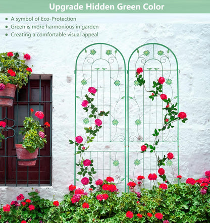 4 Pack Metal Garden Trellis 71" H Garden Fence Rustproof Trellis for Climbing Plants Support Roses