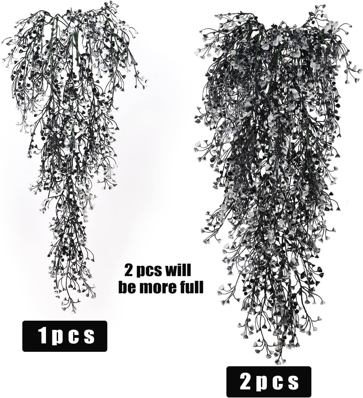 RECUTMS Artificial Hanging Plants 4 Pcs Fake Ferns Artificial Plants Large Faux Hanging Plant Wall