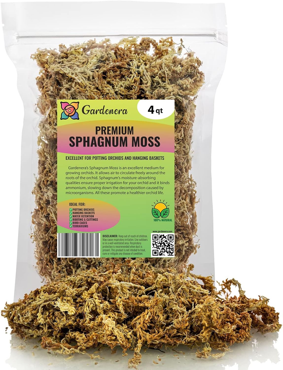 Premium New Zealand Sphagnum Moss by Gardenera - Organic Hand Mixed Long Fibered Sphagnum Moss