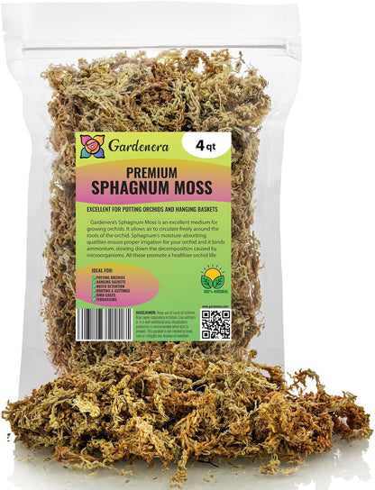 Premium New Zealand Sphagnum Moss by Gardenera - Organic Hand Mixed Long Fibered Sphagnum Moss