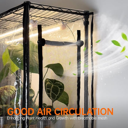 Bstrip 71" Indoor Greenhouse with Grow Light, 6-Tier DIY Plant Shelf with Adjustable Rack and