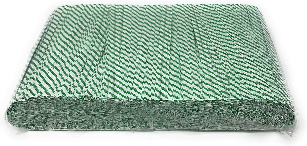 4" Length Twist Ties, 2000 Green White Plastic Coated, No Rip, Paper Ties Cello General Use, Party