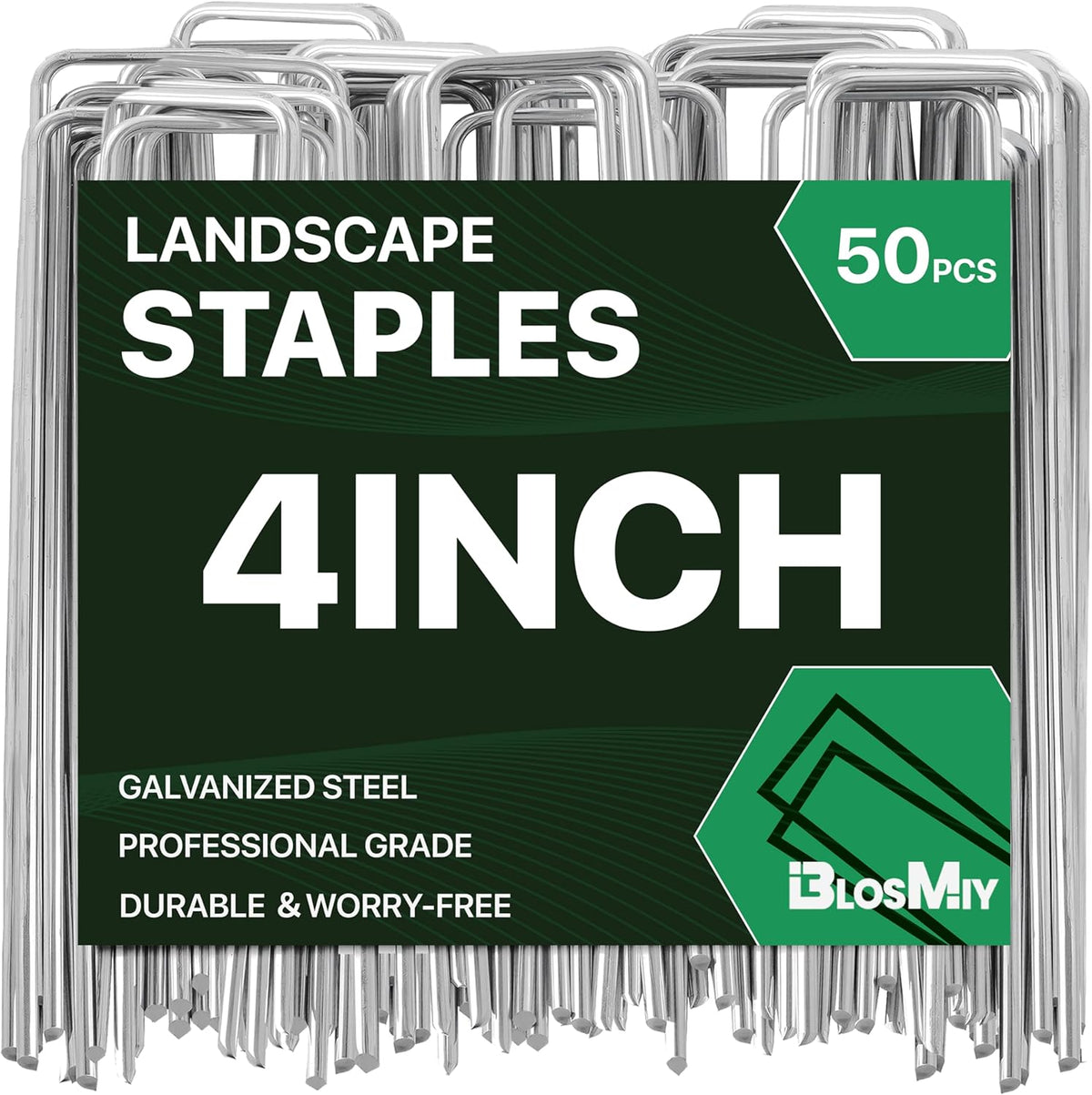 Landscape Staples 4 inch Stakes for Gardening 50 Pack Galvanized Garden Staples for drip Irrigation