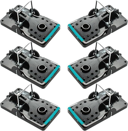 Kat Sense Large Rat Snap Traps Set of 6 - Stainless Steel Bar Design, Humane Rat Trap Indoor &