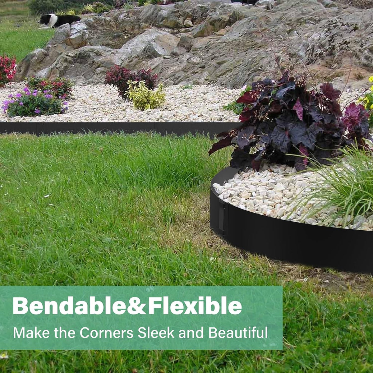 10 Inch Steel Garden Edging Borders, 40" L x 10" H Strips Metal Landscape Edging - Bendable Metal