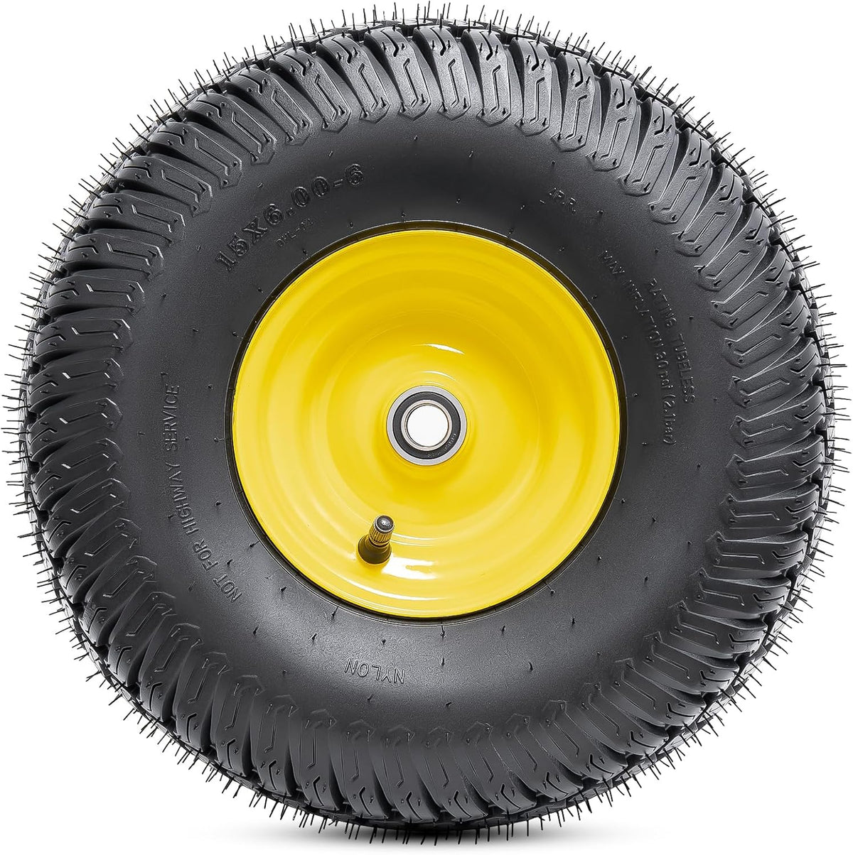 15x6.00-6(4PR) Tubeless Tire and Wheel, 15-Inch Replacement Pneumatic Tires and Wheel with 3/4"