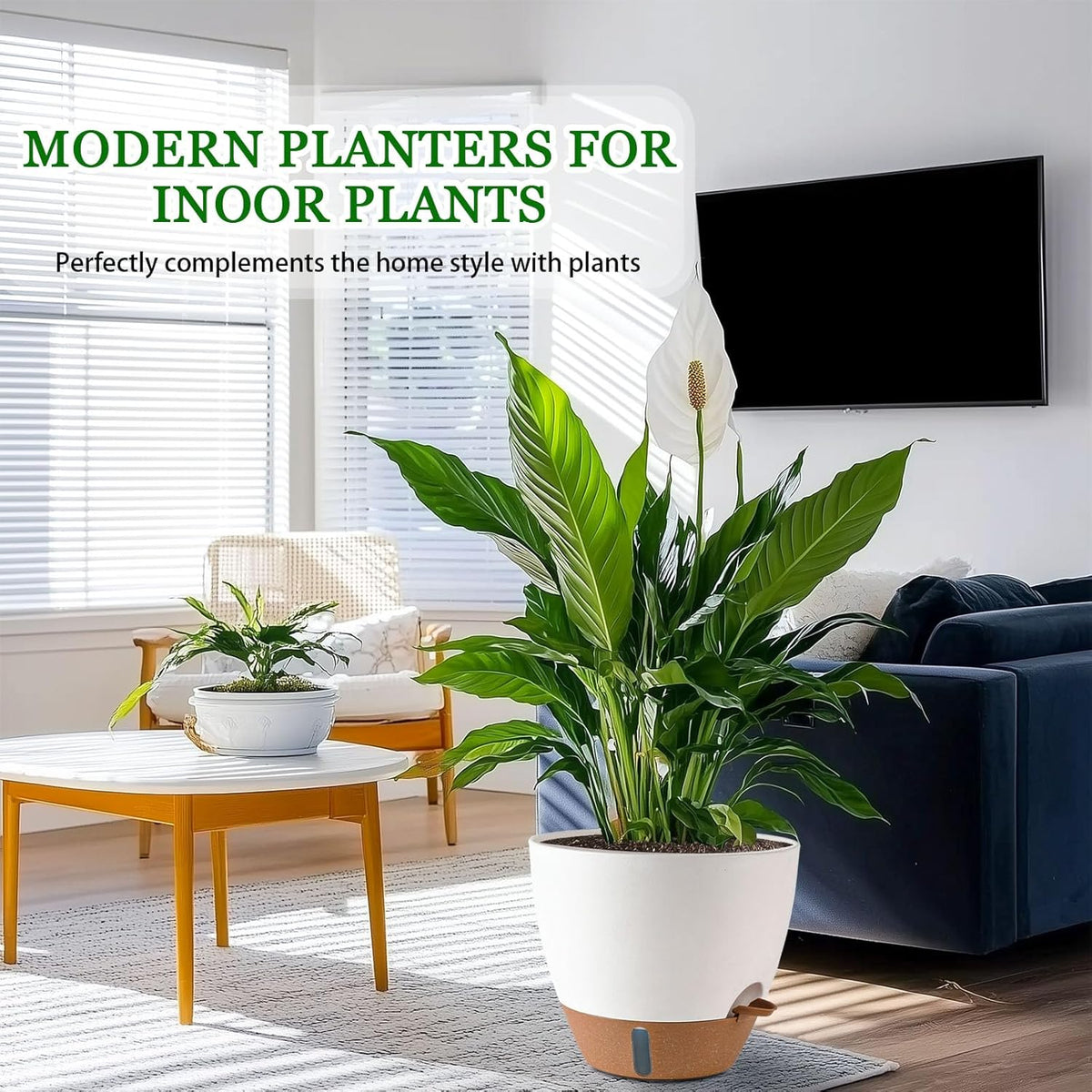 8/10/12 Inch Self Watering Pots for Indoor/Outdoor Plants - Large Plastic Planter with Drainage