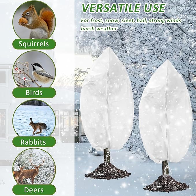 Remiawy Plant Covers Freeze Protection, 2.0 oz/yd² Shrub Jacket Plant Covers for Winter, 2 Pack 50