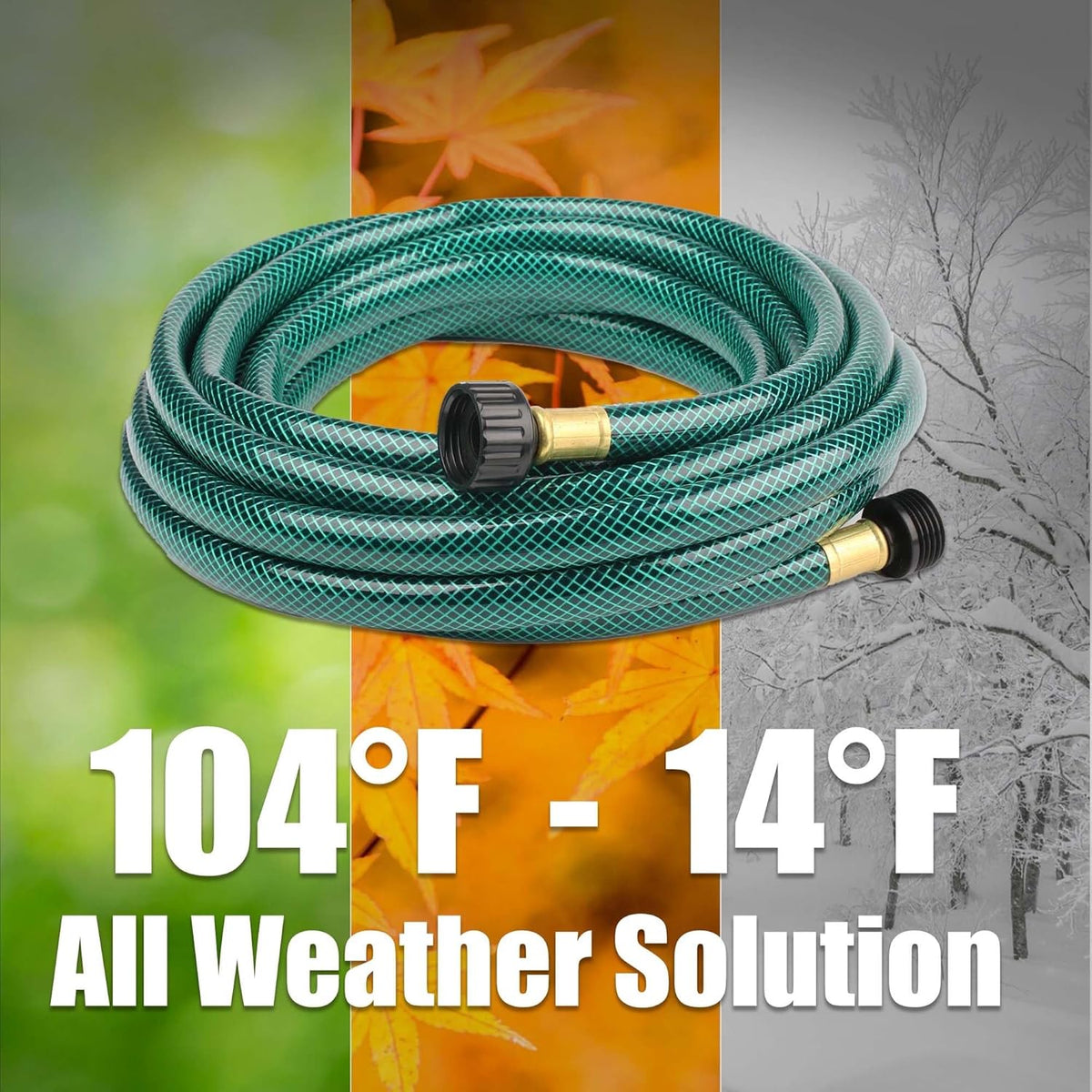 PVC Garden Hose - Flexible and Leakproof Water Hoses for Lawns (Green, 20FT)