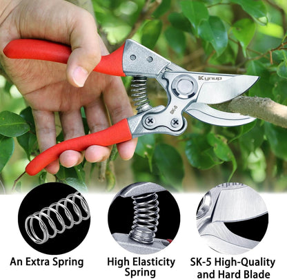 Kynup 2Packs Pruning Shears for Gardening, Garden Shears Scissors Heavy Duty, Bypass Pruner Hand