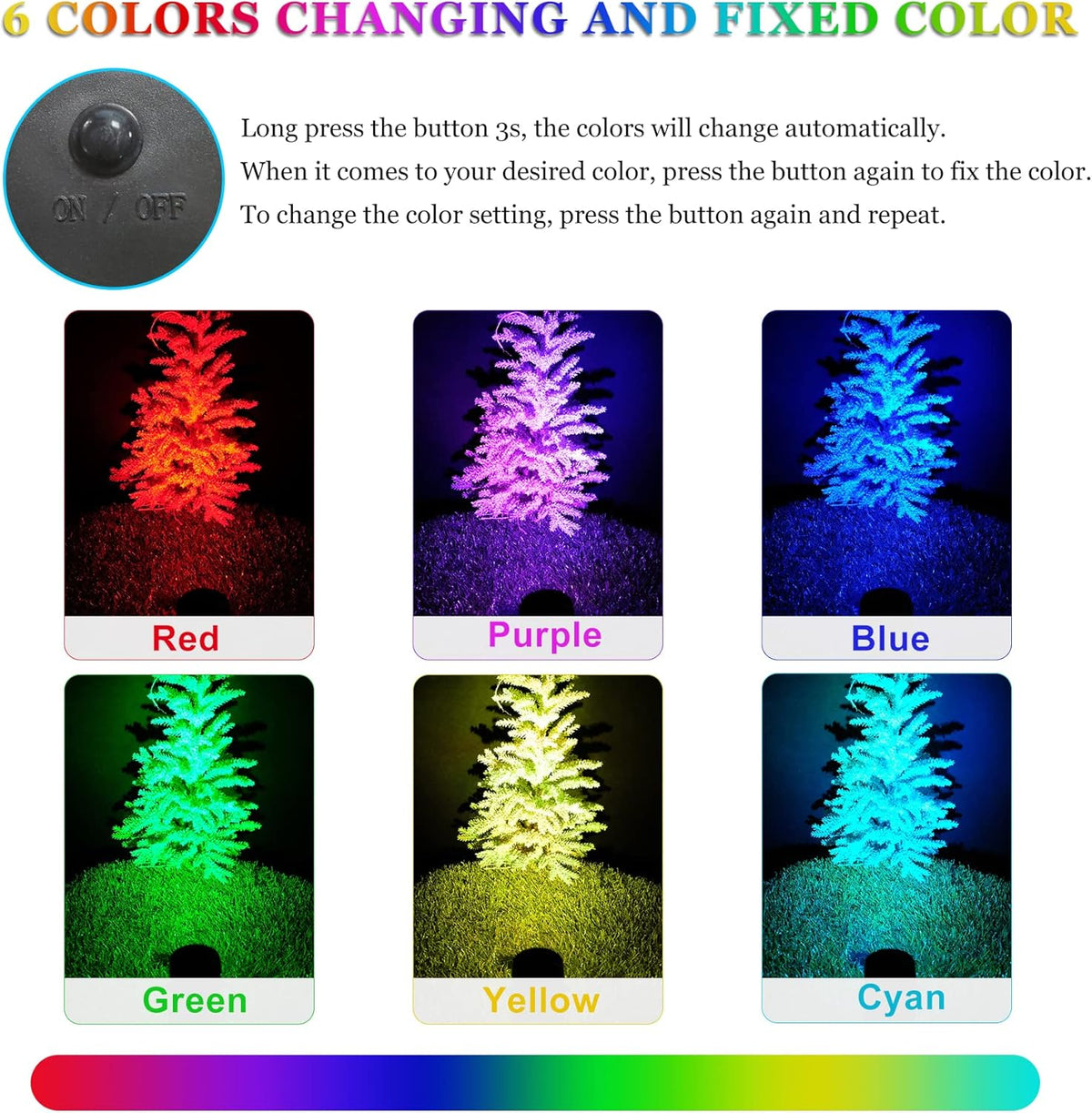 Halloween Solar Spot Lights Outdoor, Solar Color Changing RGB Landscape Lighting Waterproof Auto