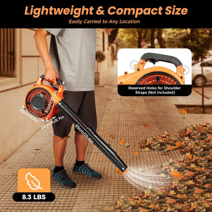 Gas Leaf Blower 25.4cc 2-Cycle Handheld Leaf Blower Gas Powered, Gasoline Blower for Lawn Care