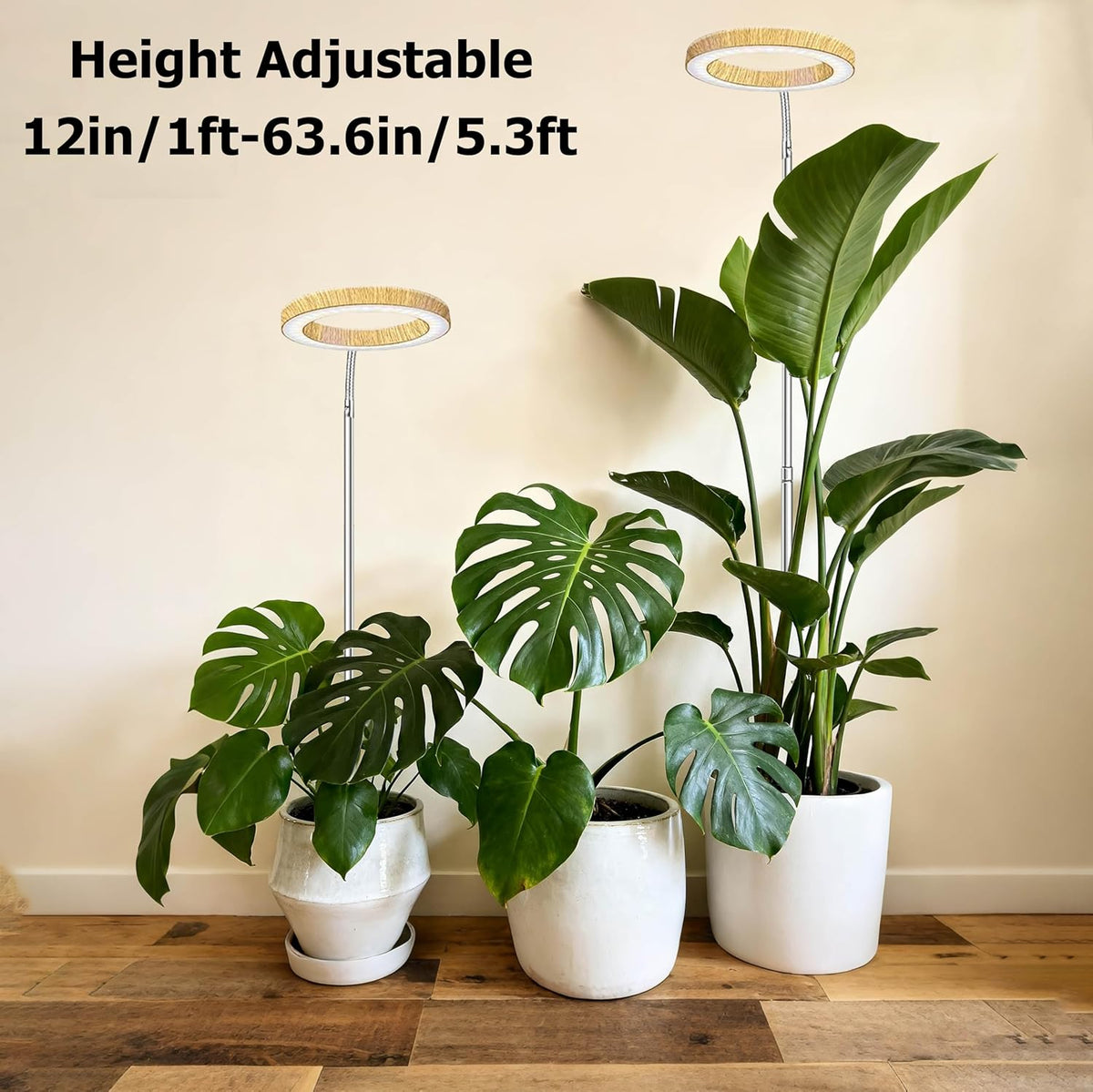 Grow Light for Indoor Plants, 6.3" Full Spectrum LED Plant Grow Light, 11.8-63in Height Adjustable