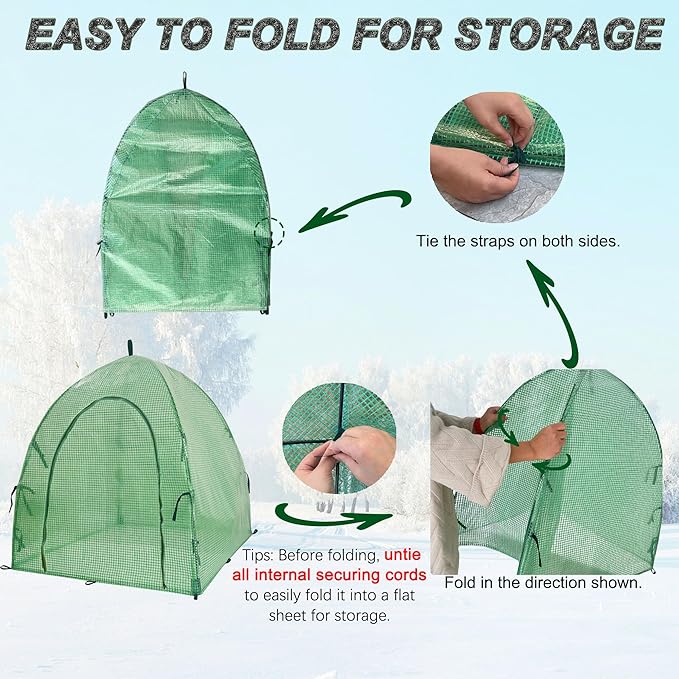 50″*50″*40″ Winter Plant Warm Covers - Raised Bed Cover, Garden Row Accelerator, Warm Tent Freeze