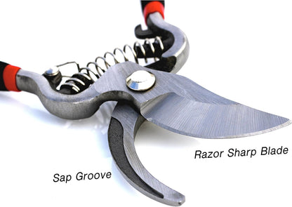 GARDEN GURU Classic Bypass Pruning Shears Clippers – Heavy Duty Forged Steel Garden Pruners