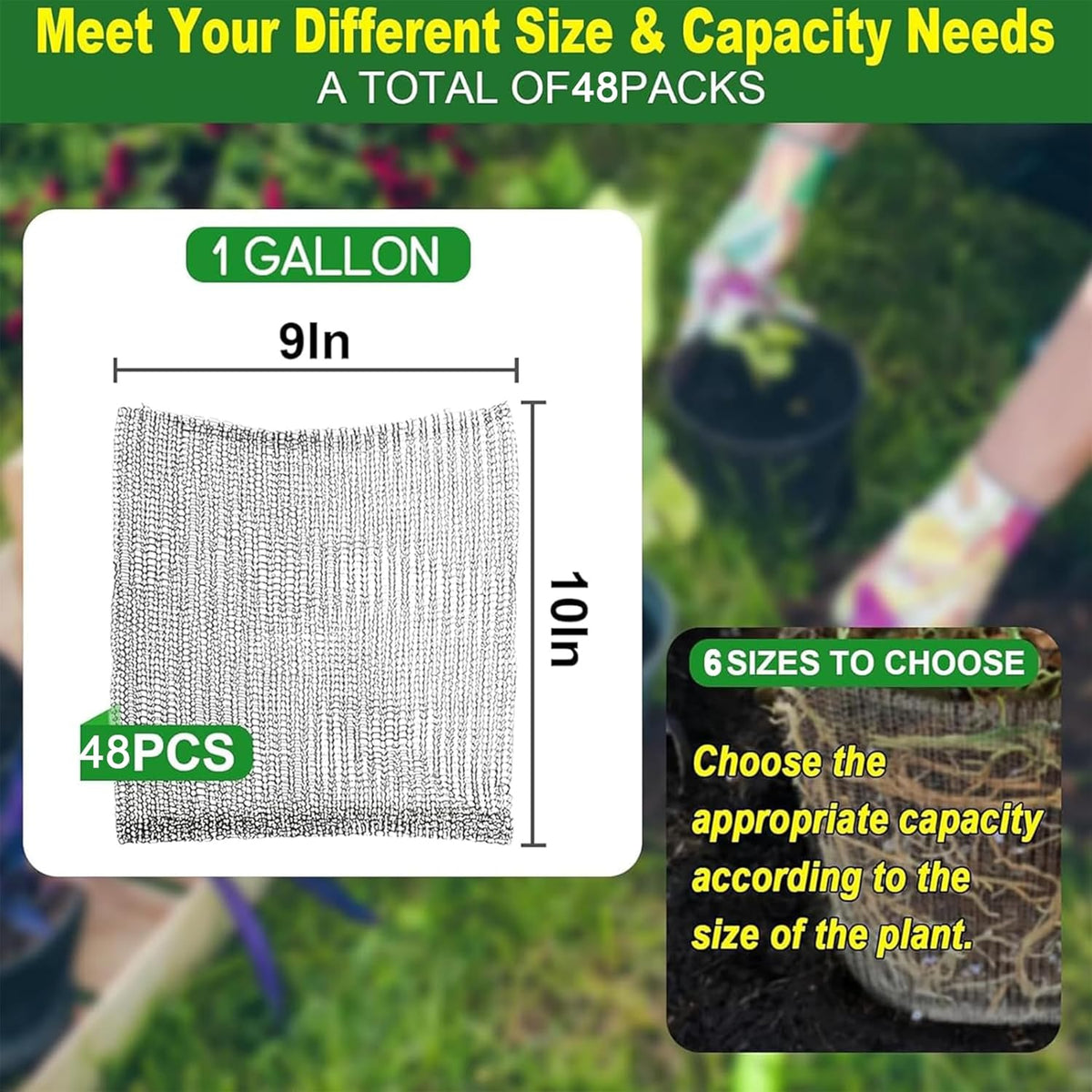 48PCS 1 Gallon Go-pher and V-ole Wire Baskets, 1 Gallon Plant R-oot Go-pher Baskets for Underground