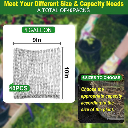 48PCS 1 Gallon Go-pher and V-ole Wire Baskets, 1 Gallon Plant R-oot Go-pher Baskets for Underground
