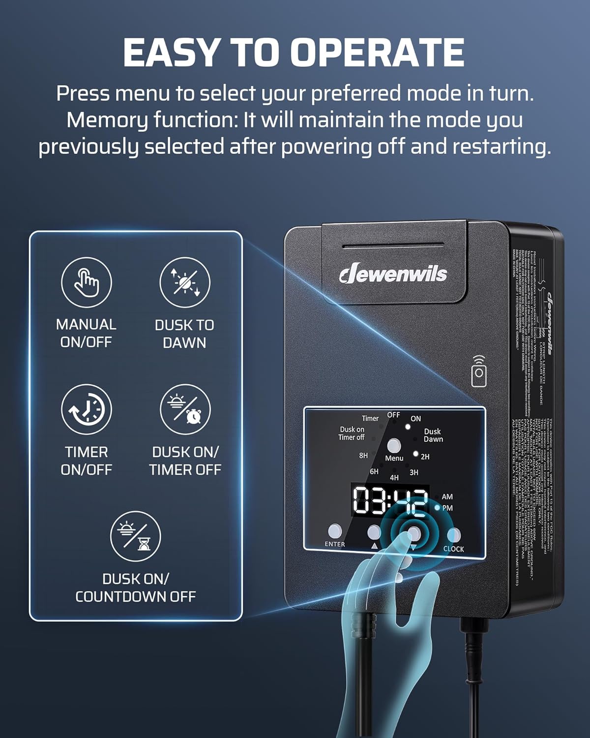 DEWENWILS 120W Low Voltage Landscape Transformer with Remote Control, 120V AC to 12V DC, Low