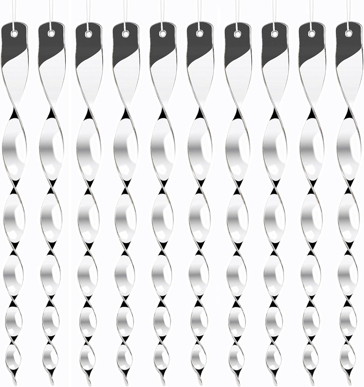 Hausse 10 Pack Bird Deterrents for Outside, Bird Repellent Hanging Silver Plastic Reflectors Scare