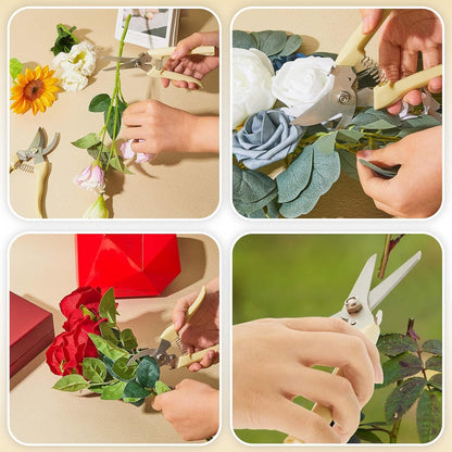 Amylove 24 Pcs Garden Flower Shears Pruning Scissors Heavy Duty Plant Scissors Garden Clippers Hand