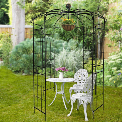 Metal Gazebo Birdcage Shape, Garden Trellis Arbor Arch for Climbing Plants Stand Rack Pergola