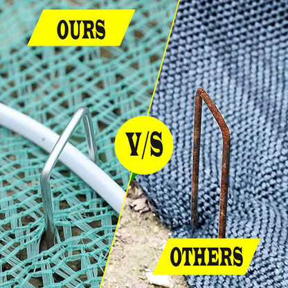 250 Pack x 6 Inch Landscape Staples Galvanised, Fabric Pins, 11 Gauge, Garden Staples, Tent Stakes