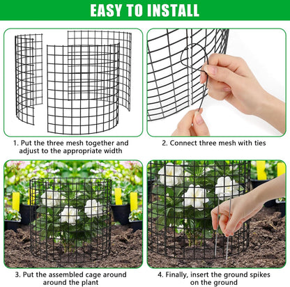 10 Pack Plant Protector from Animals, 13x12 inch Wire Plant Cages Mesh Plant Cage Garden Plant