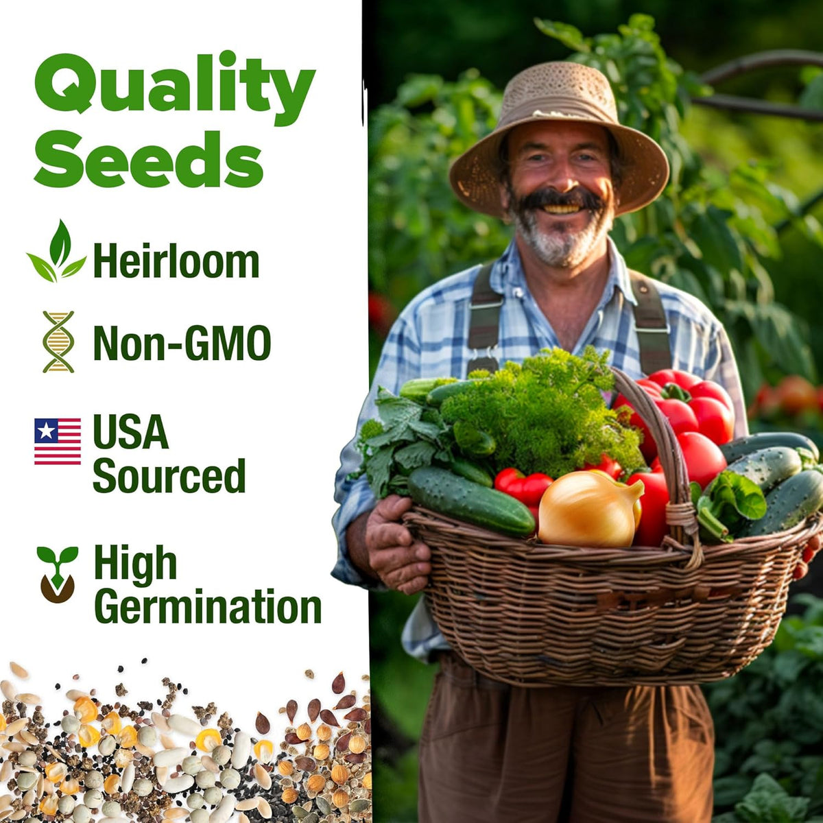 HOME GROWN 12 Winter Vegetable Seeds 𝗡𝗢𝗡-𝗚𝗠𝗢 Heirloom,Fall & Winter Vegetable Seeds for
