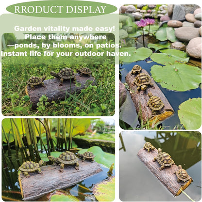 Green Resin Turtle Float Pond Decor, Realistic Floating Decor for Outdoor Ponds, Decorative Animal