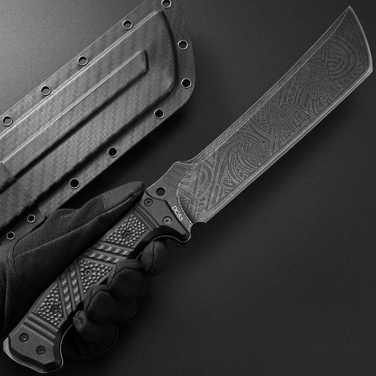 GTK1 Fixed Blade Knife DC53 Steel Blade Nylon Fiberglass Handle Full Tang EDC Tool Knifes for