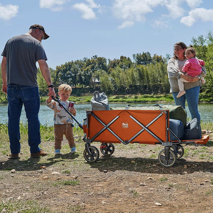 TIMBER RIDGE 49" Extra Long Collapsible Folding Wagon with Tailgate and Brakes, 250L Capacity