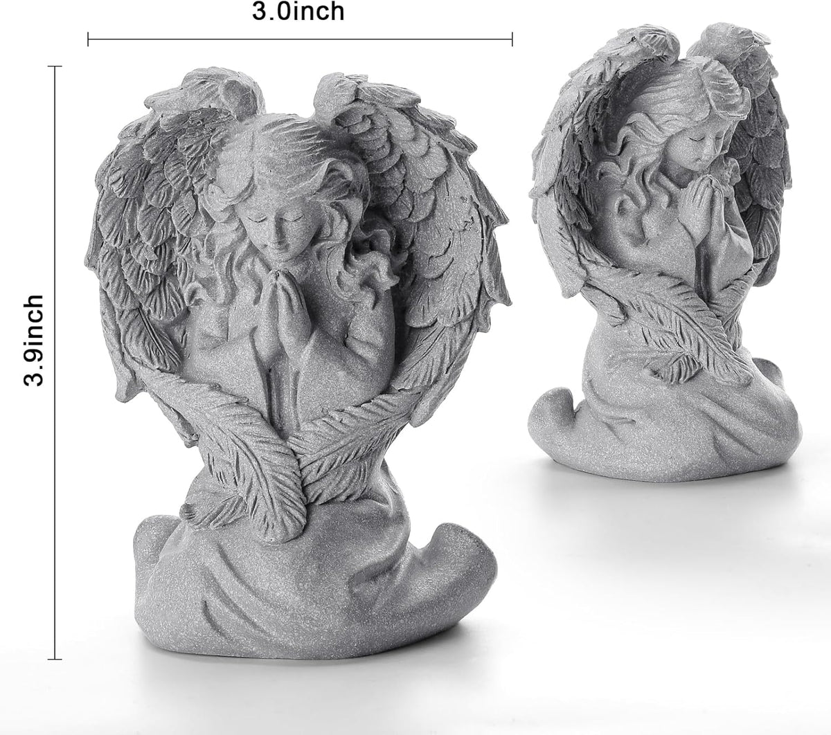 INLOMEM Praying Angel Figurine, Sculpted Hand-Painted Figurine, Angel Wings Statue for Home Decor