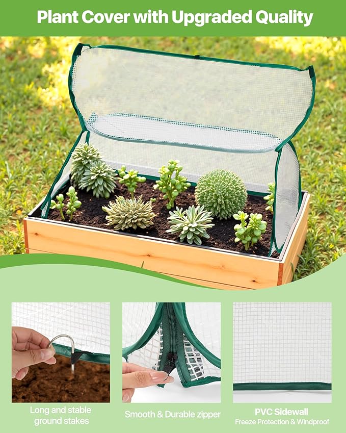Garden Covers for Raised Beds, Plant Greenhouse Cover for Raised Garden Bed, Freeze Protection