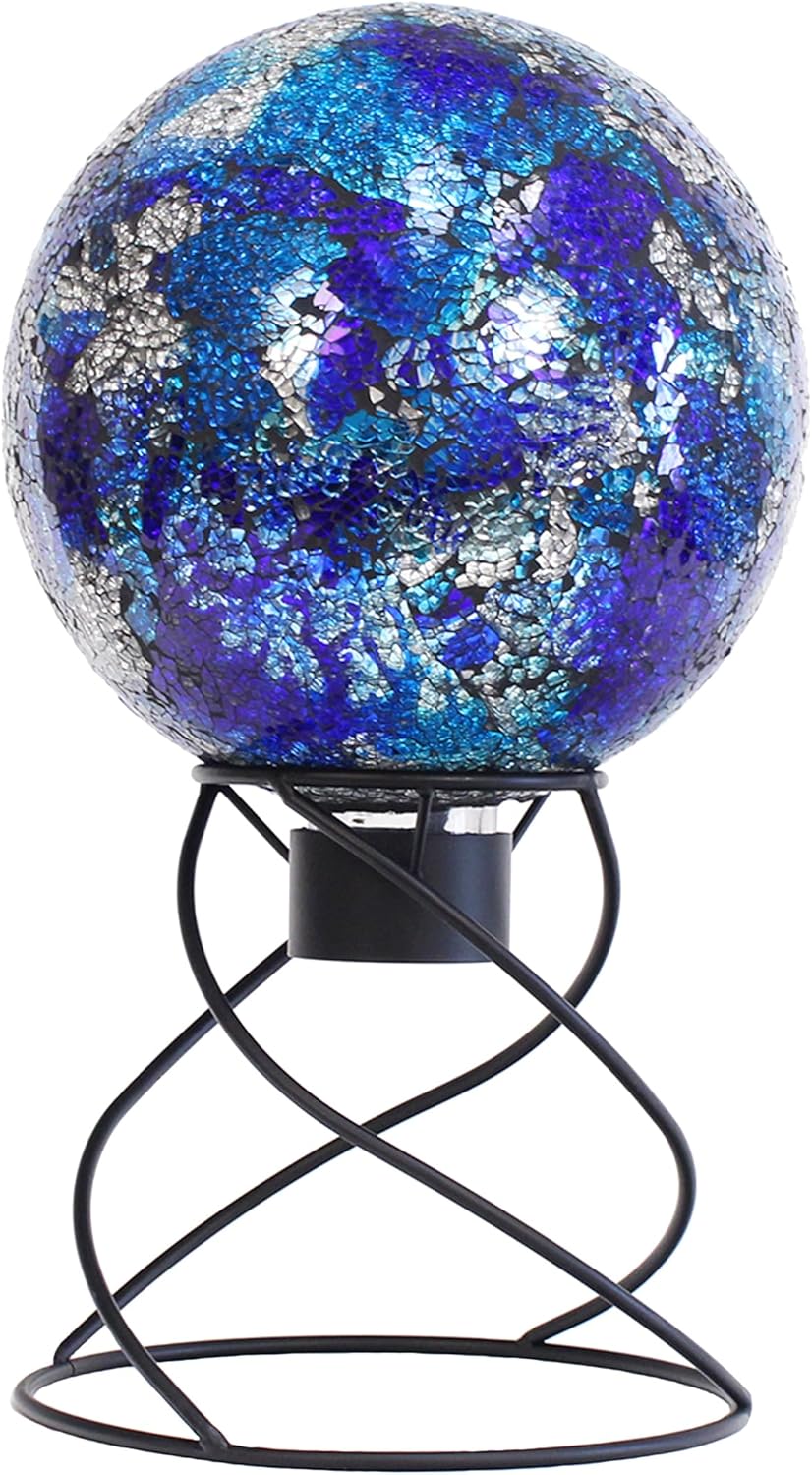 Echo Valley Blue/Aqua Gazing Globe, Hand Crafted Glass Globe, Outdoor Décor, 10 inch