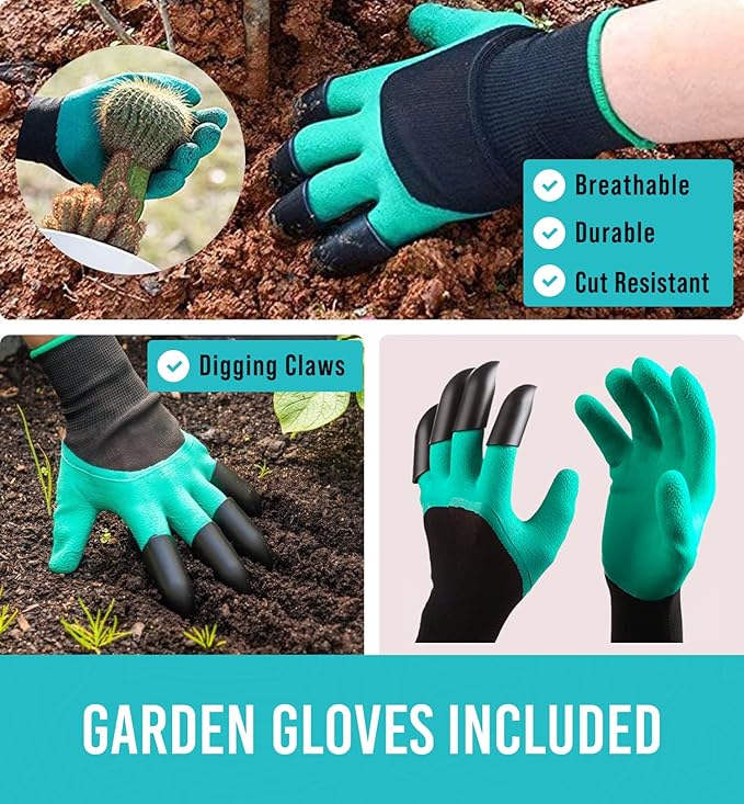 Heavy Duty Garden Tools 22 Pieces Floral Set - Rust Proof, Non-Slip, Durable Gardening Supplies