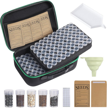 Seed Storage Box, Portable Seed Saving Box, Sturdy Seed Organizer Kit Seed Envelopes Funnel Label