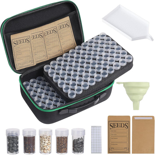 Seed Storage Box, Portable Seed Saving Box, Sturdy Seed Organizer Kit Seed Envelopes Funnel Label
