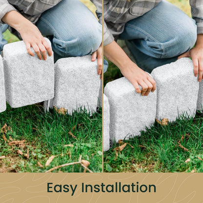 Beuta Landscape Edging | Garden Edging Border | Faux Stone Block XL for Lawn Edging, Flower Beds &