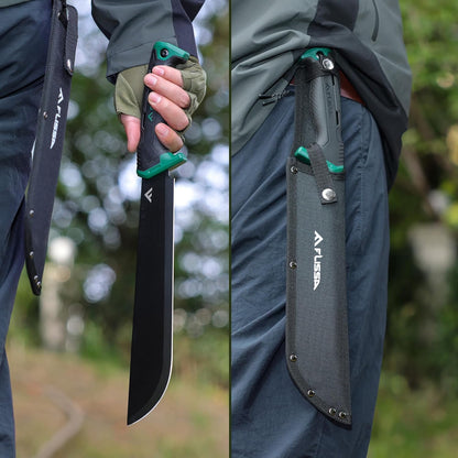 FLISSA 11'' Machete for Yard Work, Ergonomic Air Tech Handle and Lightweight Sheath, Stainless