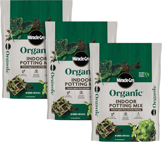 Miracle-Gro Organic Indoor Potting Mix, Protects Against Over and Under Watering, for Indoor