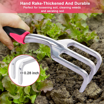 Garden Tools Set, 3 Pack Heavy Duty Gardening Tools Set Include Garden Shovel, Transplant Trowel