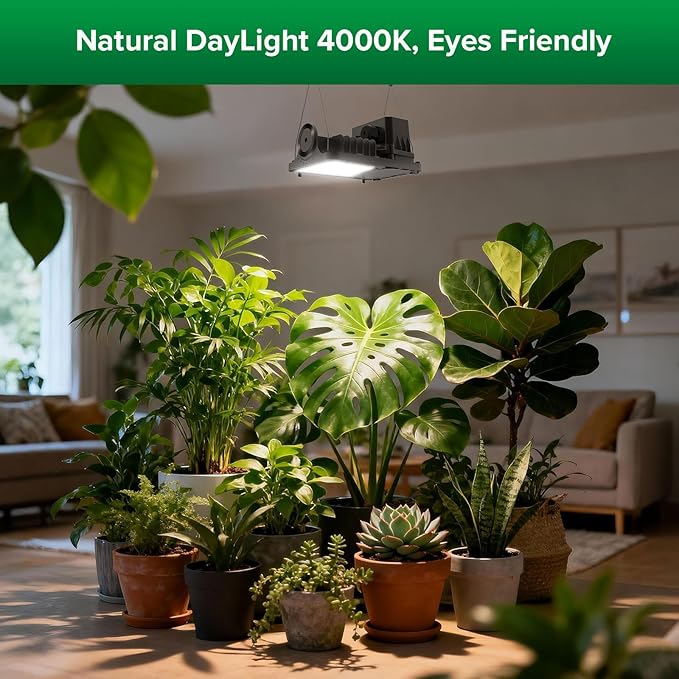 SANSI Grow Lights for Indoor Plants, 70W(500W Equiv) Full Spectrum Plant Light with Optical Lens