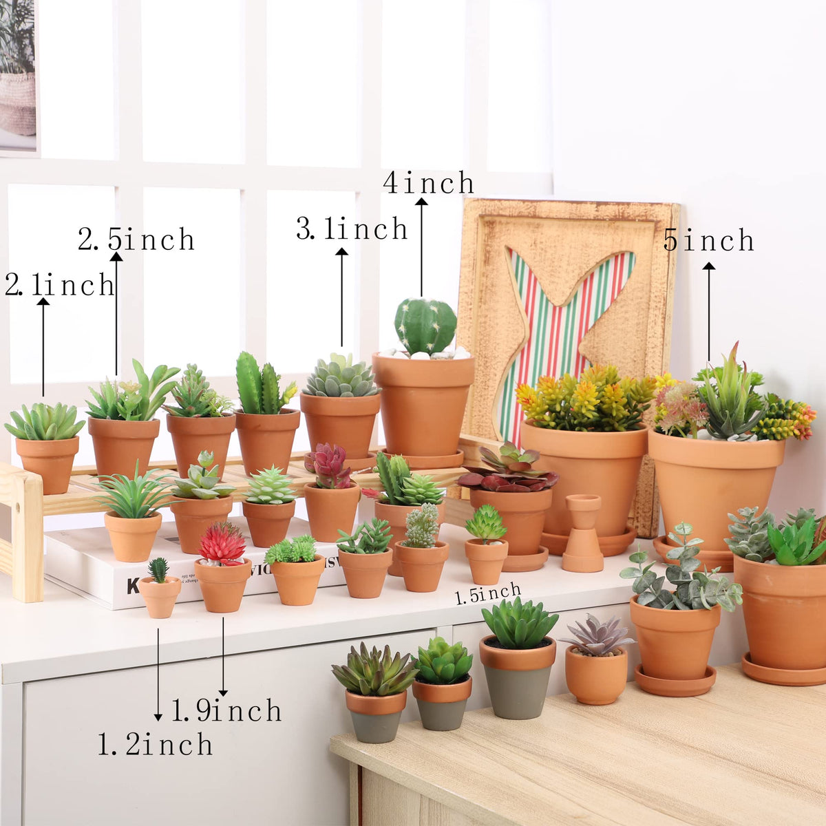 Yishang 2.5 inch Terracotta Pots with Drainage Holes,Small Mini Clay Ceramic Pottery Planter,Cactus
