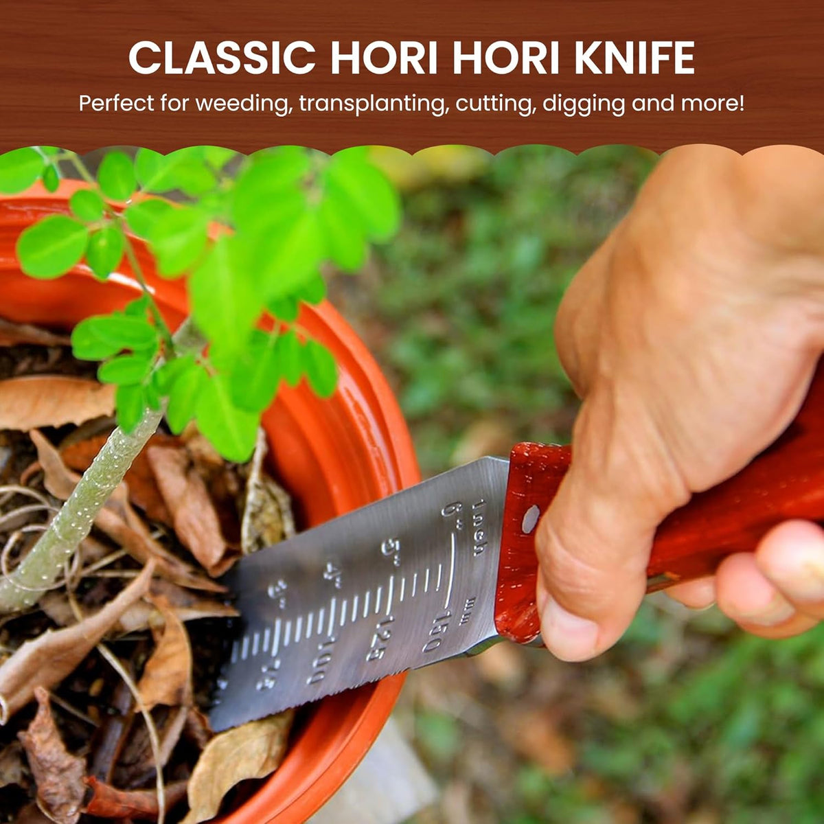 Garden Guru Hori Hori Garden Knife Supreme Set for Weeding, Digging, and Cultivating - Stainless