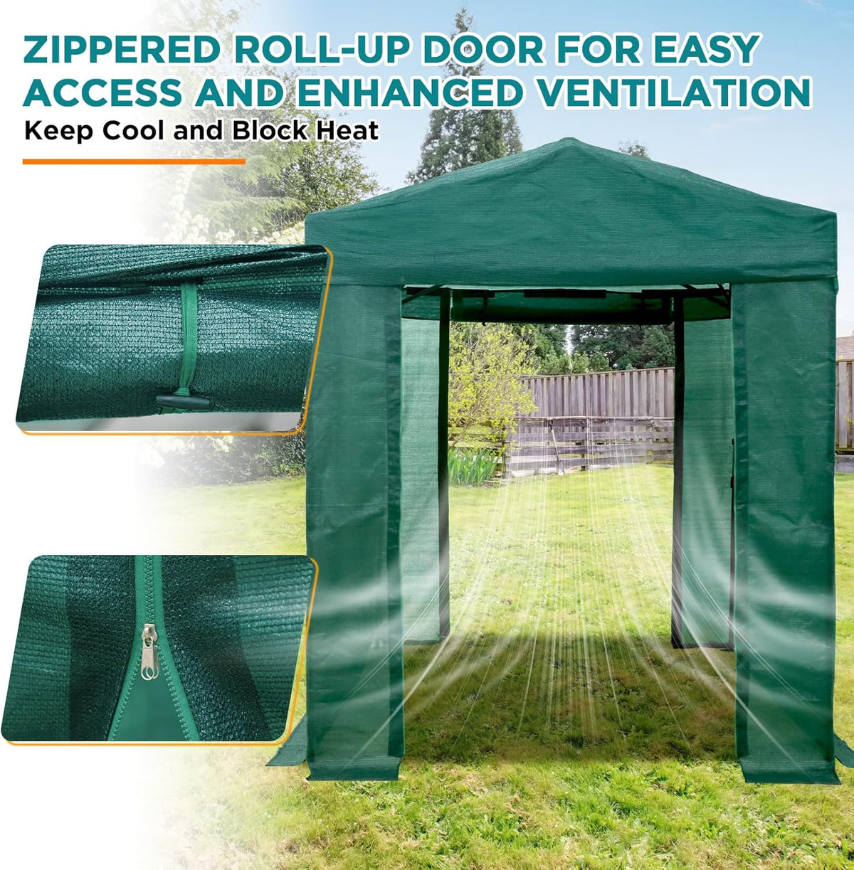 EAGLE PEAK Replacement Mesh Cover for 8x6 Portable Walk-in Pop up Greenhouse, Front and Rear