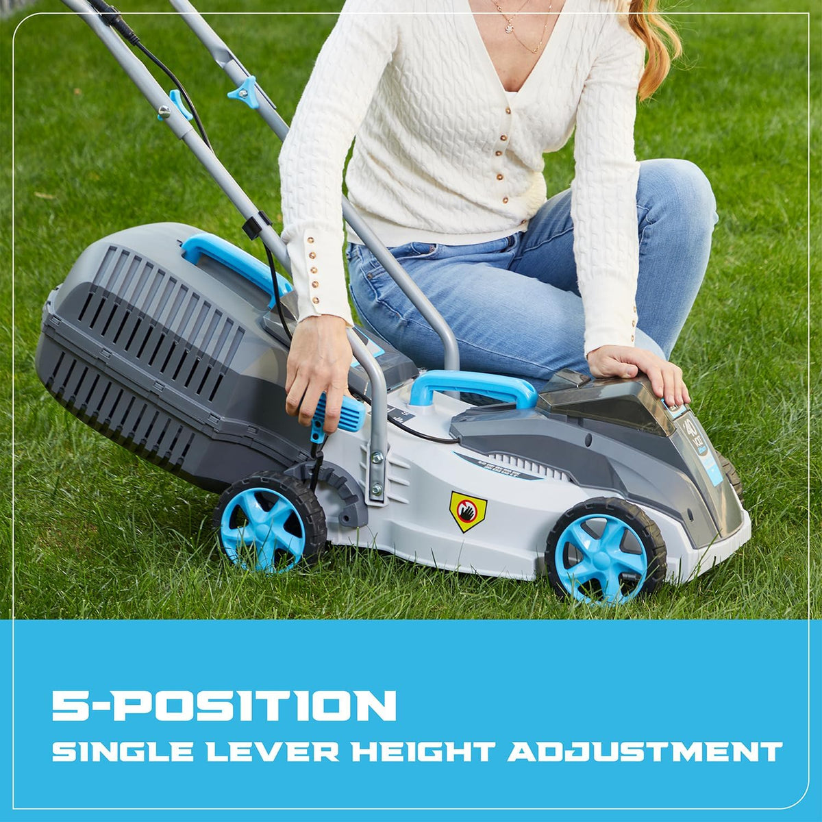 RB 40V 13-Inch Brushless Cordless Lawn Mower with 4.0Ah Lithium Battery & Fast Charger, 2-in-1