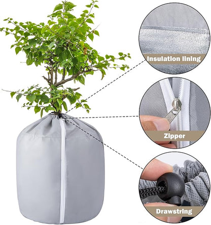 Tlswshsy 2PCS Plant Winter Protection Pot - 19.7" x 17.7" Flower Pot Protection Bag - Anti-Frost