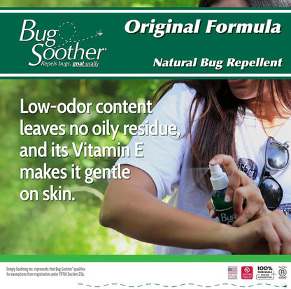 Bug Soother Spray Small Family Pack - Natural Insect, Gnat and Mosquito Repellent & Deterrent with