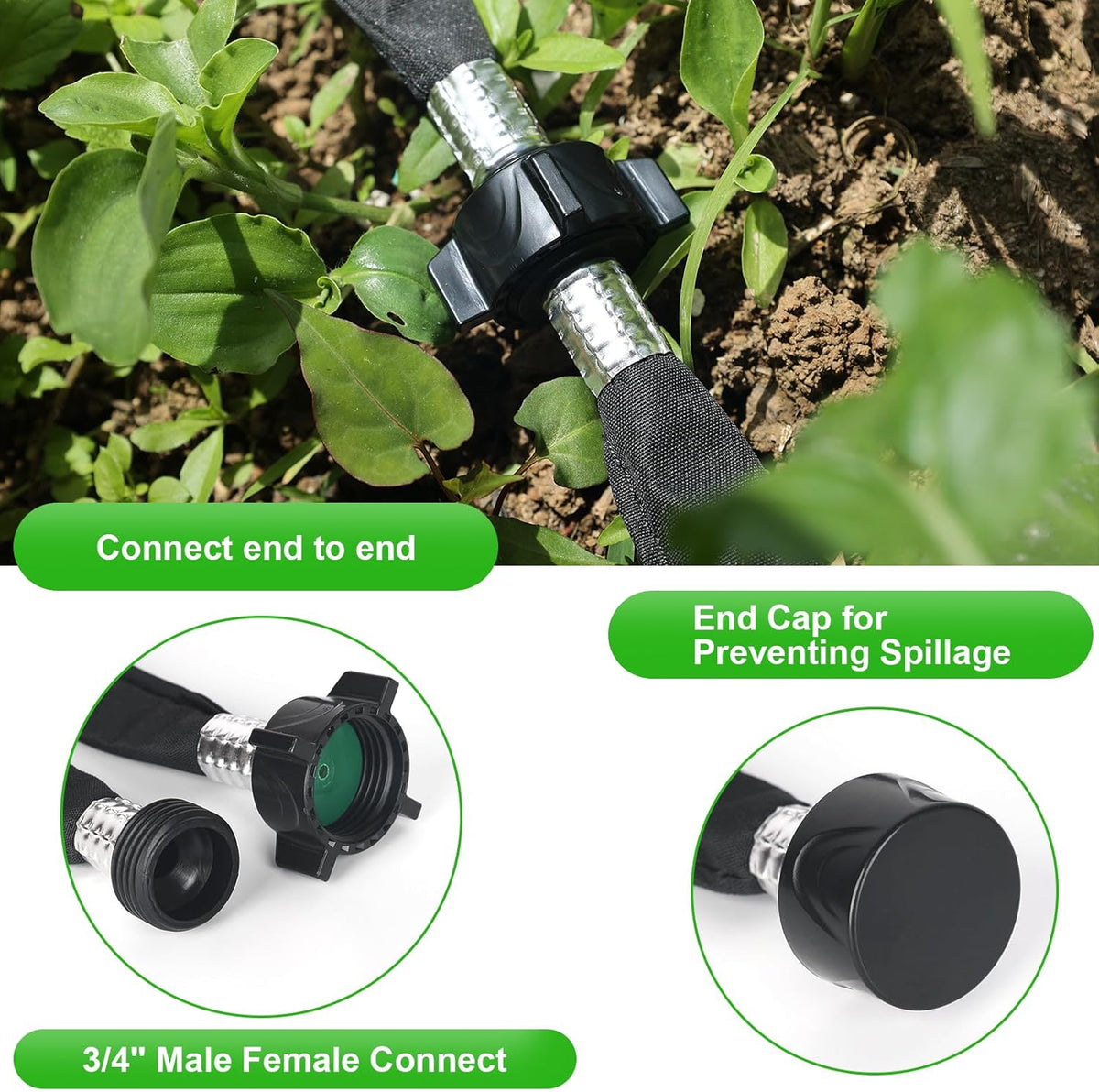 Flat Soaker Hose 15FT for Efficient Watering Tree - Durable Double Layer Design for Gardens, Lawns