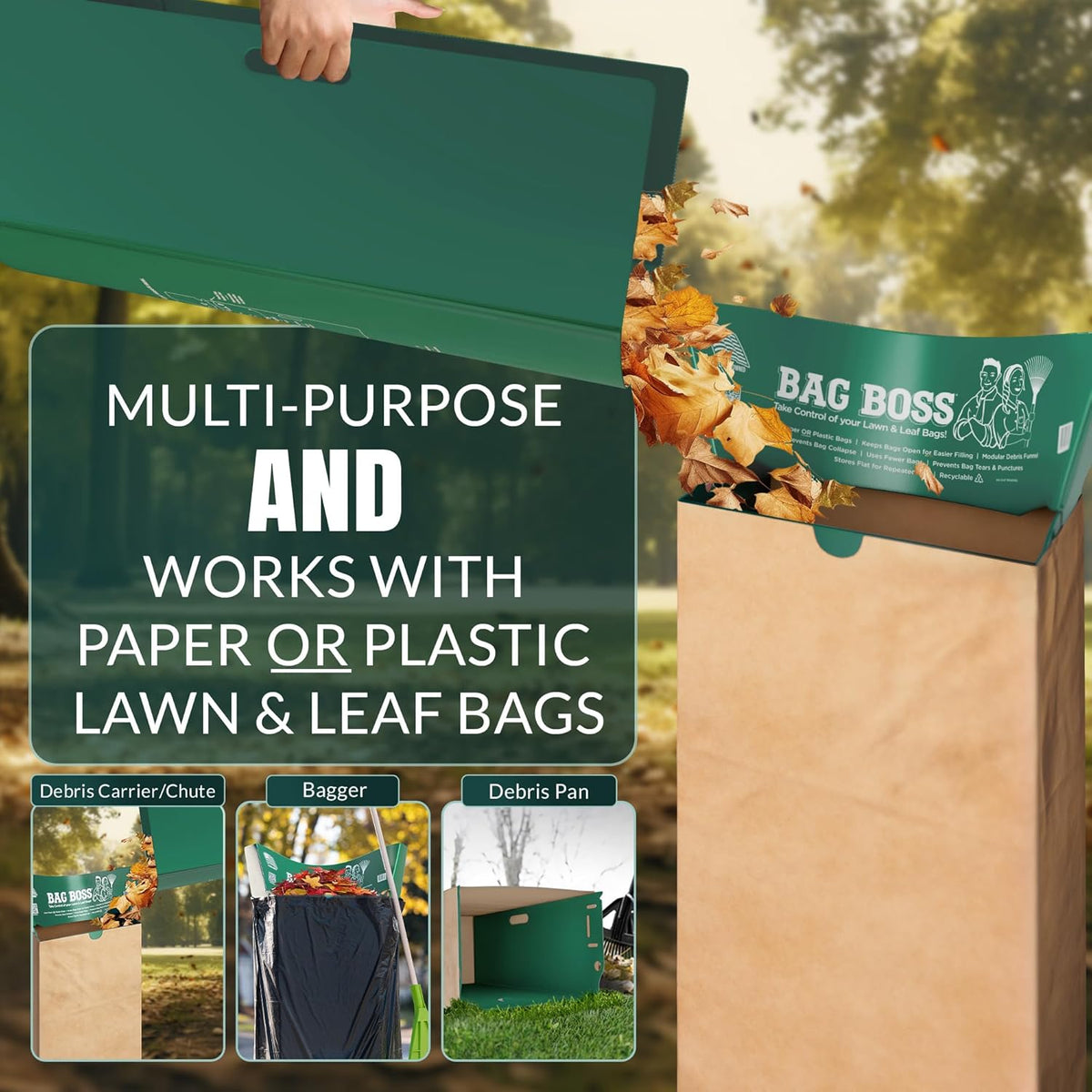 Lawn & Leaf Bag Holder Stand | Fits 33-55 Gallon Paper or Plastic Yard Waste Bags | Durable